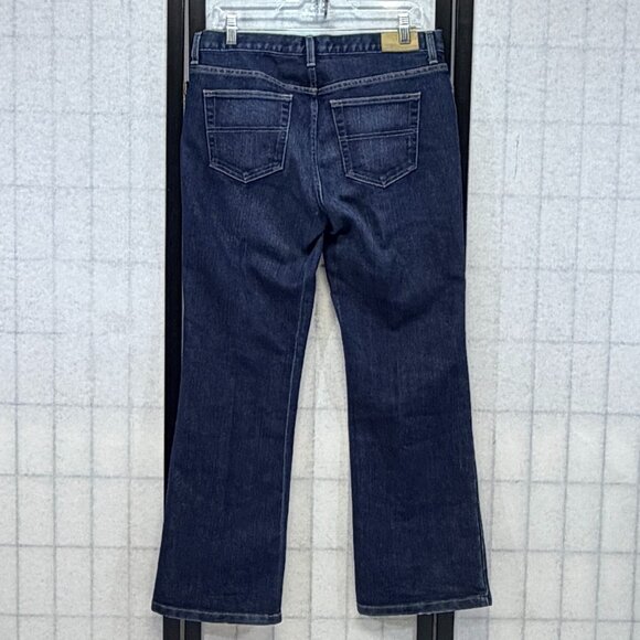 Tommy Hilfiger Petite Low Rise Boot Cut Stretch Denim Jeans 10P Dark Wash Faded - Picture 2 of 14